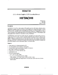 Datasheet HD66728 производства Hitachi